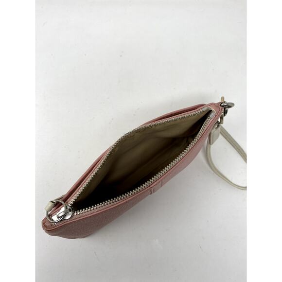 Coach Pebble Leather Blush Pink Clutch Wristlet Bag Wallet - Picture 2 of 7
